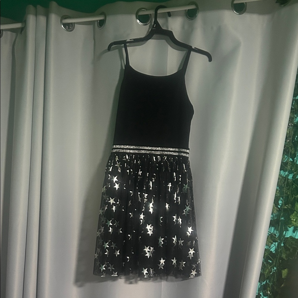 kidpik Black and Silver Star Dress
